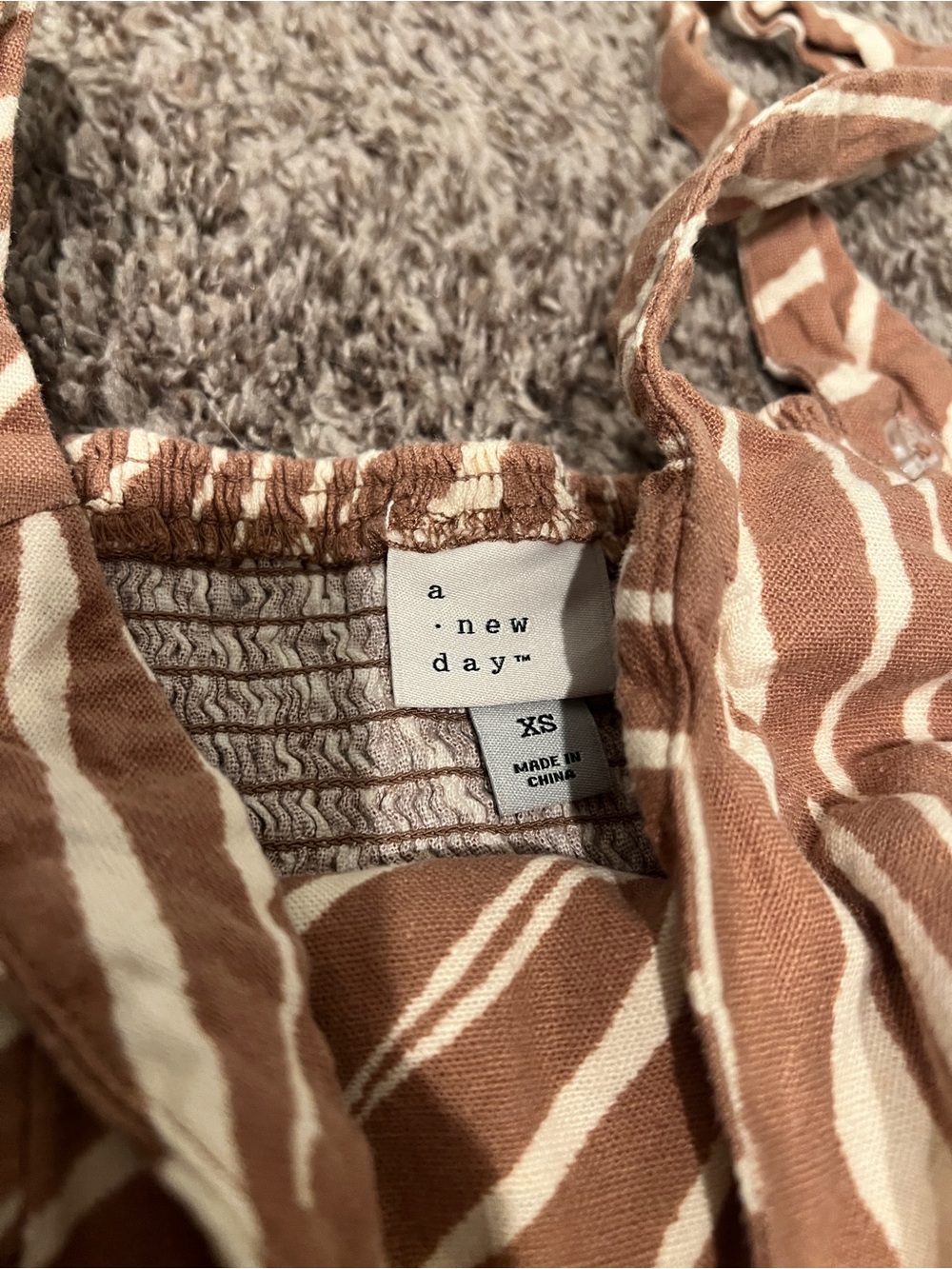 A New Day Brown Zebra Print Linen Blend Shorts Crop Set small xsmall - Picture 5 of 6